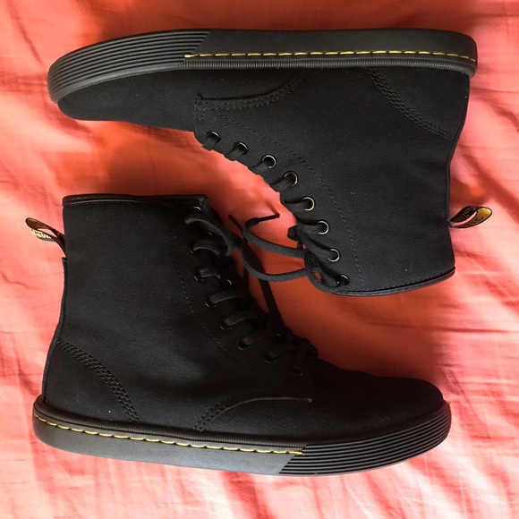 Dr Martens Black Canvas Sheridan Boots - Picture 3 of 11